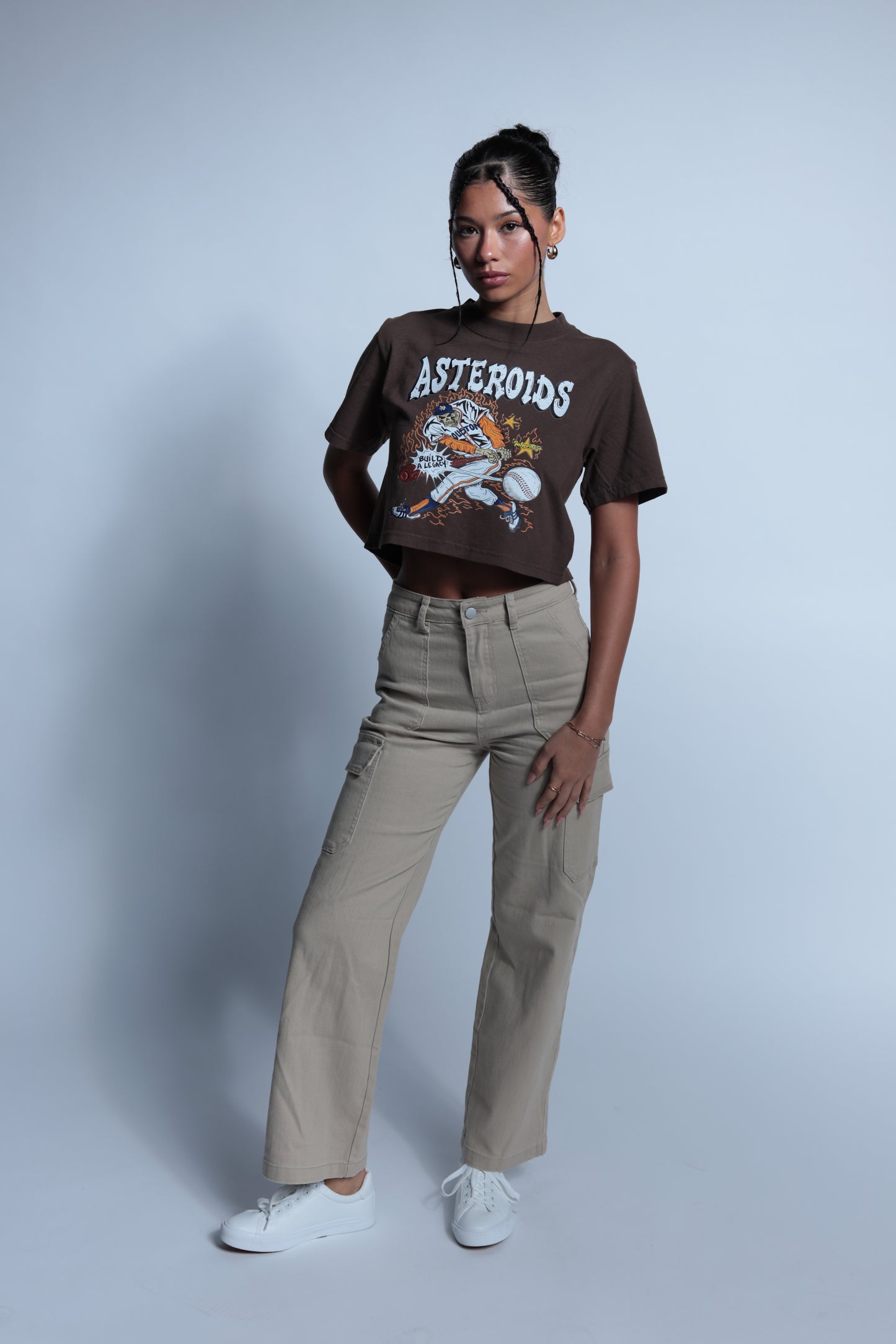 Astros style "Asteroids" crop tee
