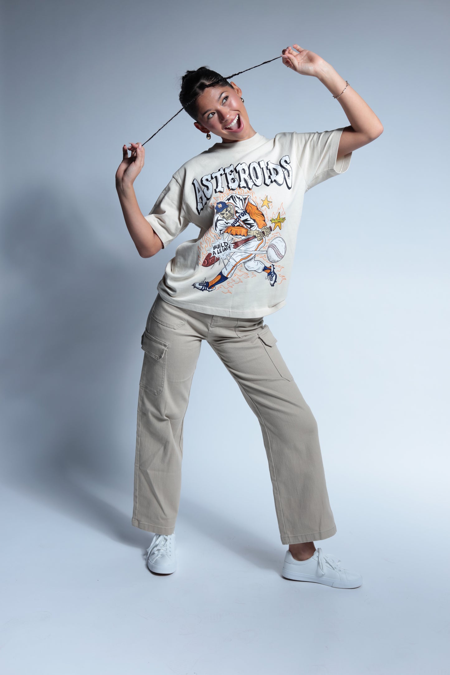 Asteroids Astros inspired short sleeve Cream