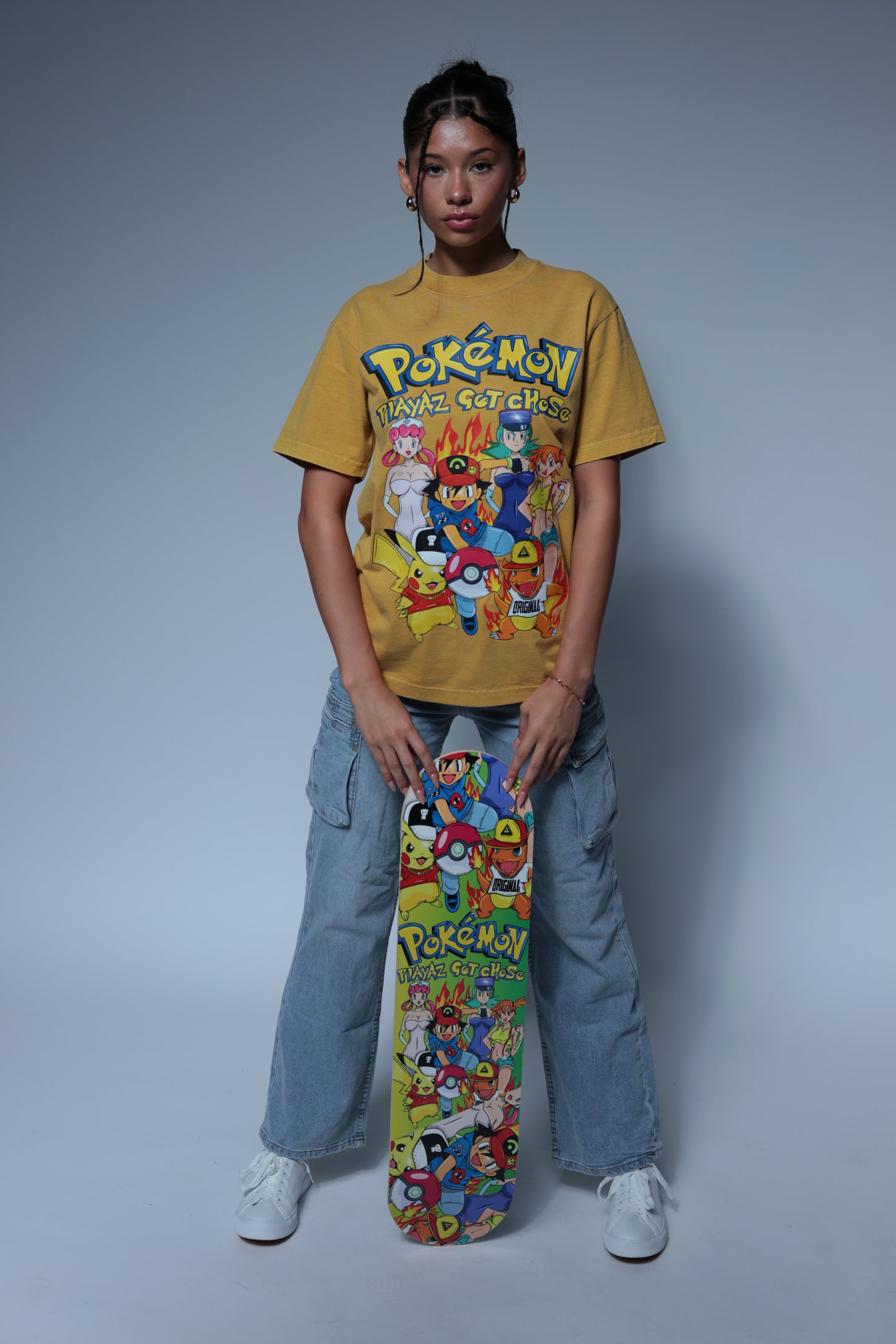 Pocket Monsters inspired design yellow shirt