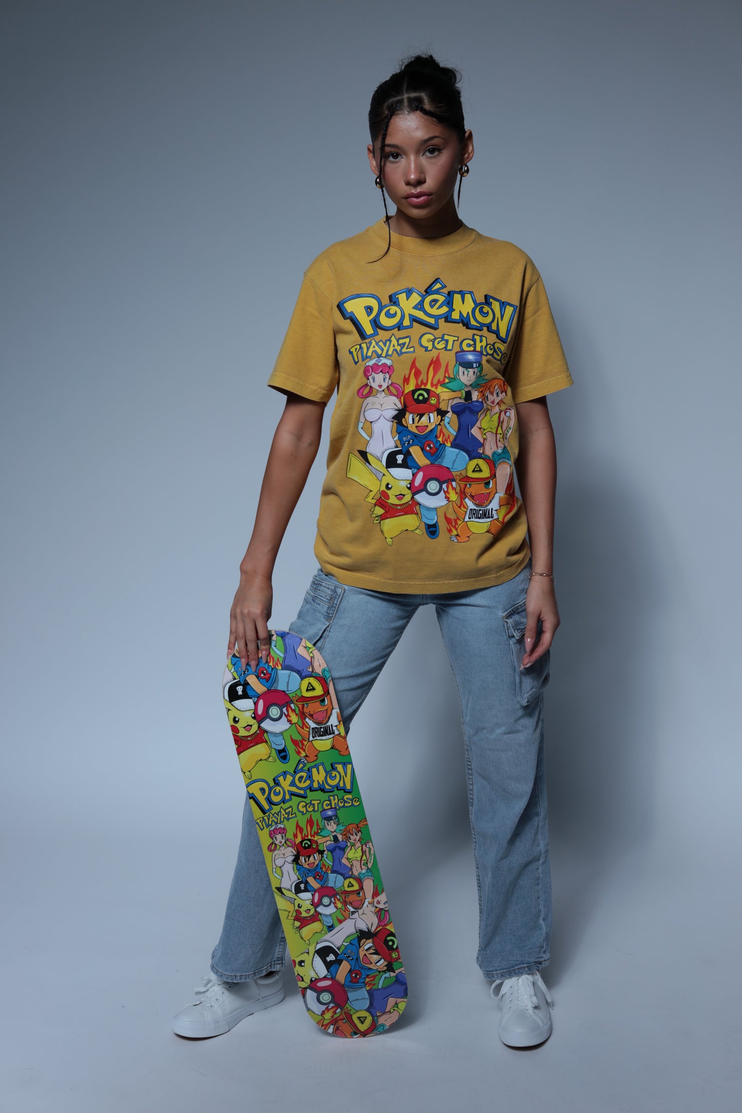 Pocket Monsters inspired design yellow shirt