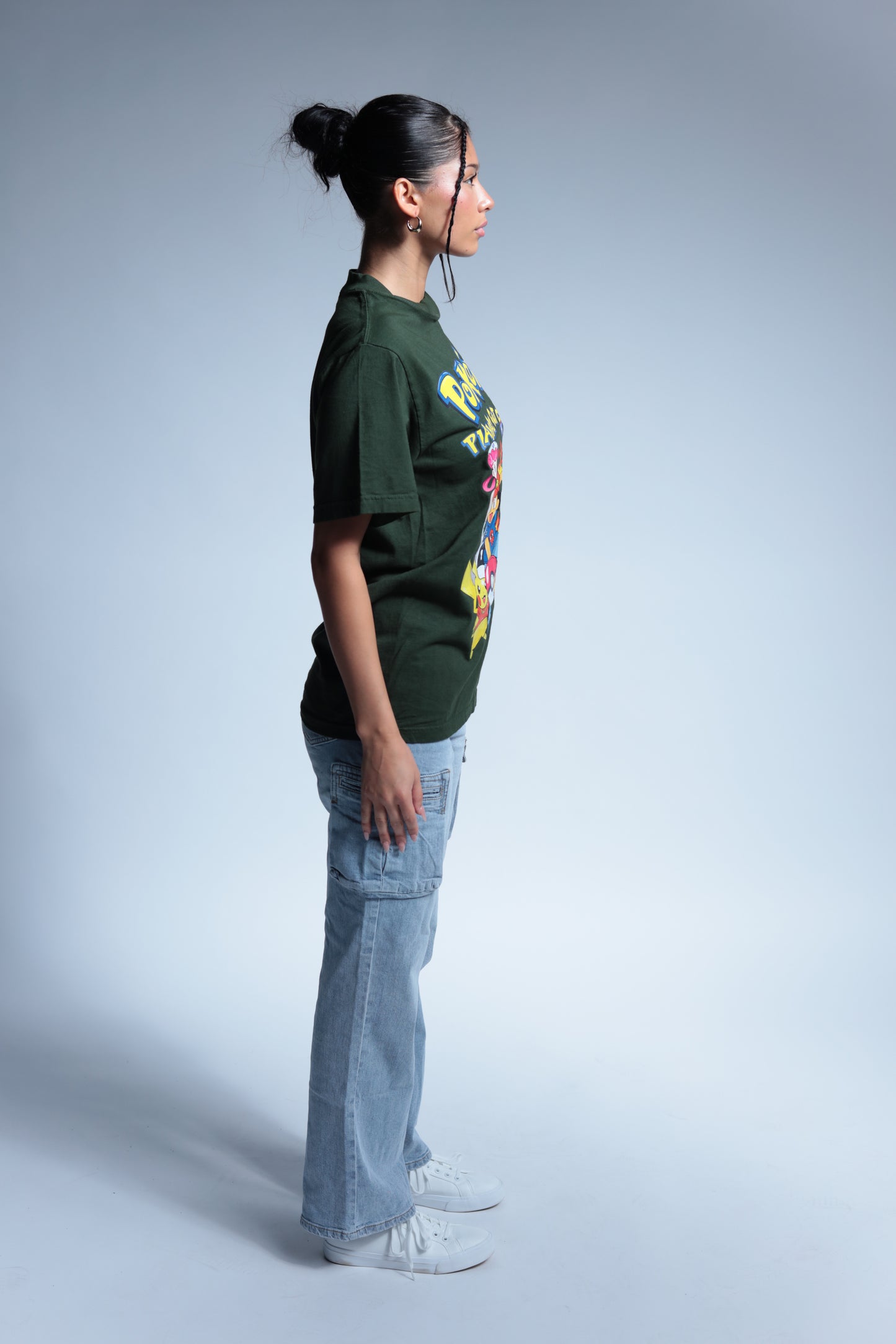 Pocket Monsters inspired design green shirt