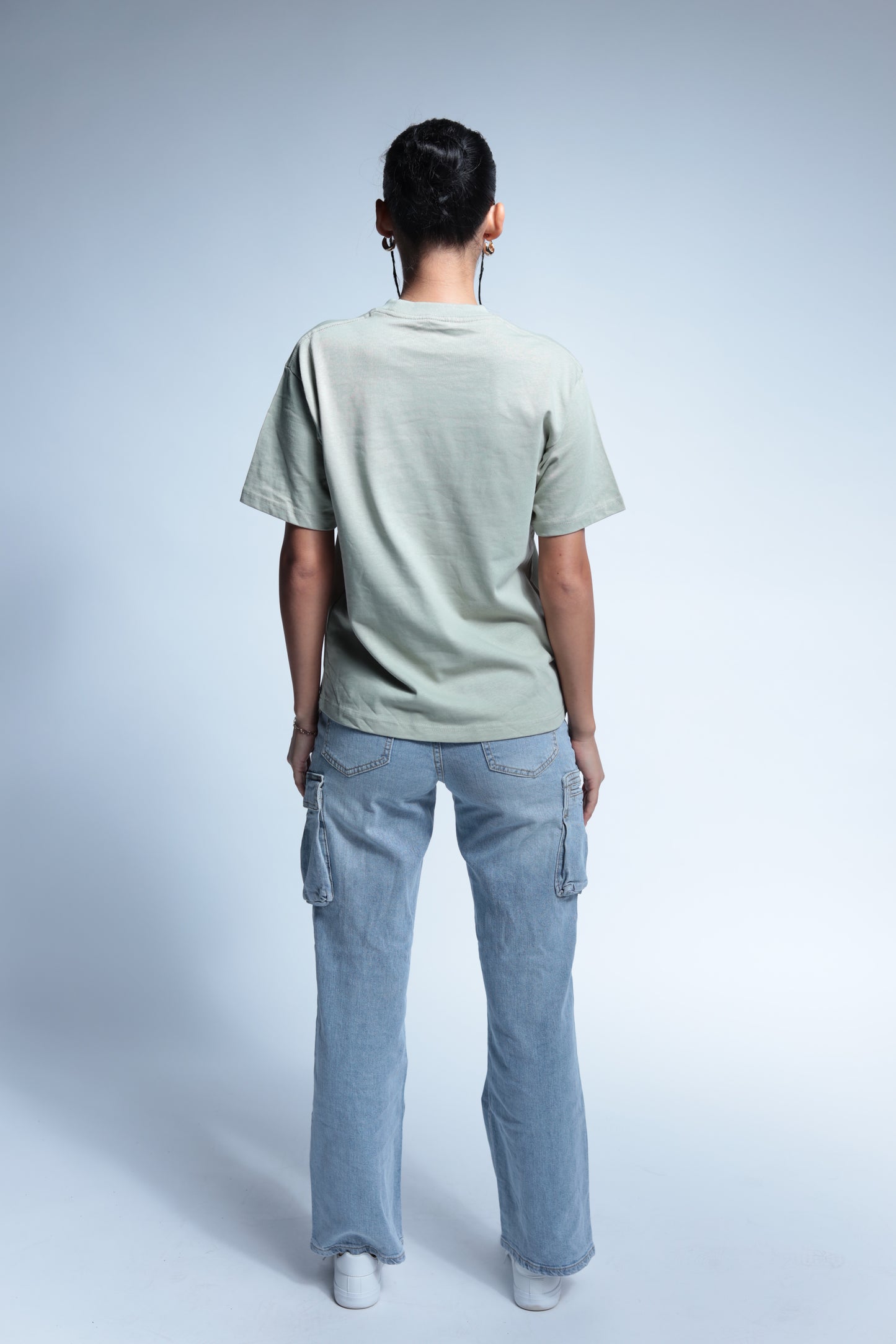 "Romantic Love" short sleeve washed green tee
