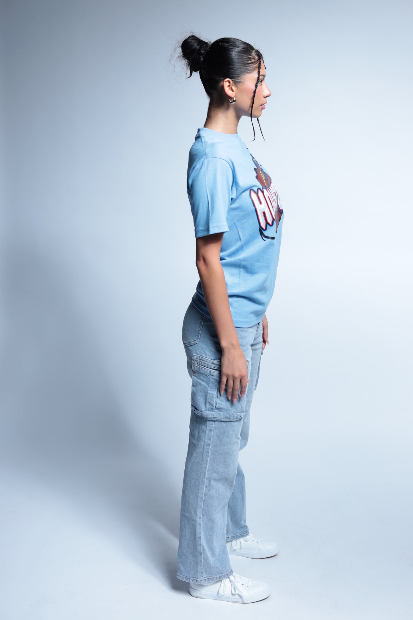 Rocket Houston Classic throwback style short sleeve tee blue
