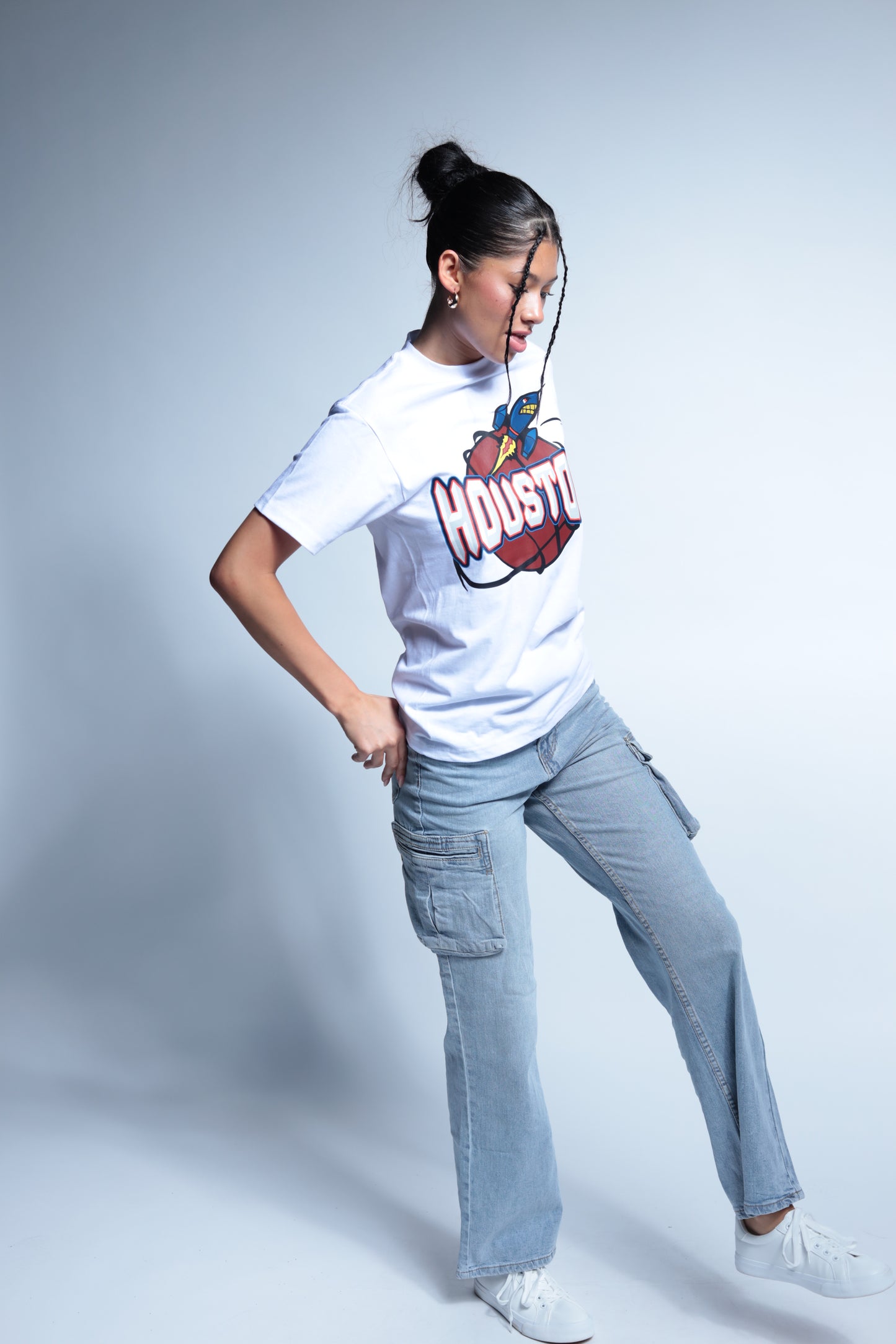 Rocket Houston Classic throwback style short sleeve tee white