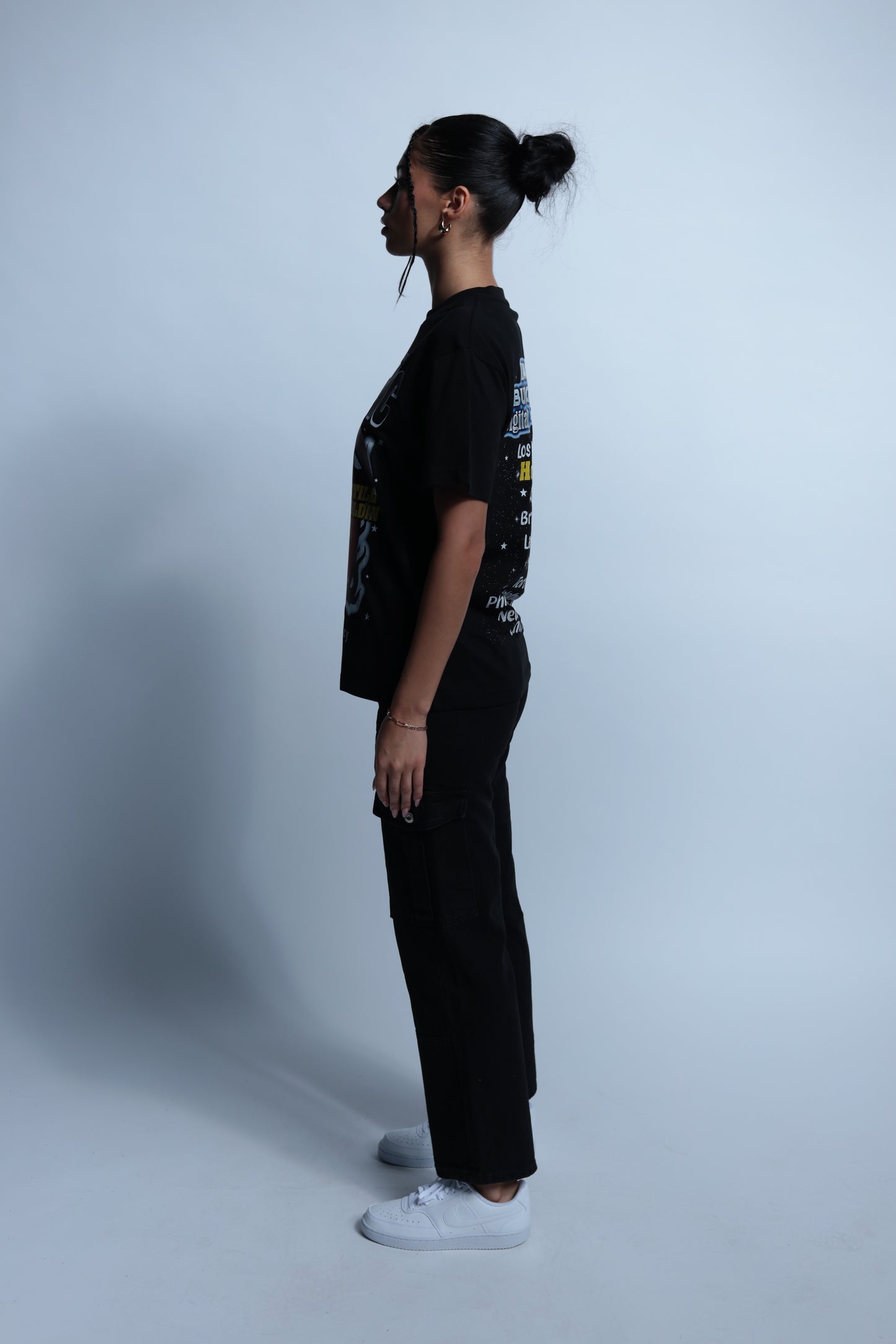 "Authentic" tour style short sleeve black tee