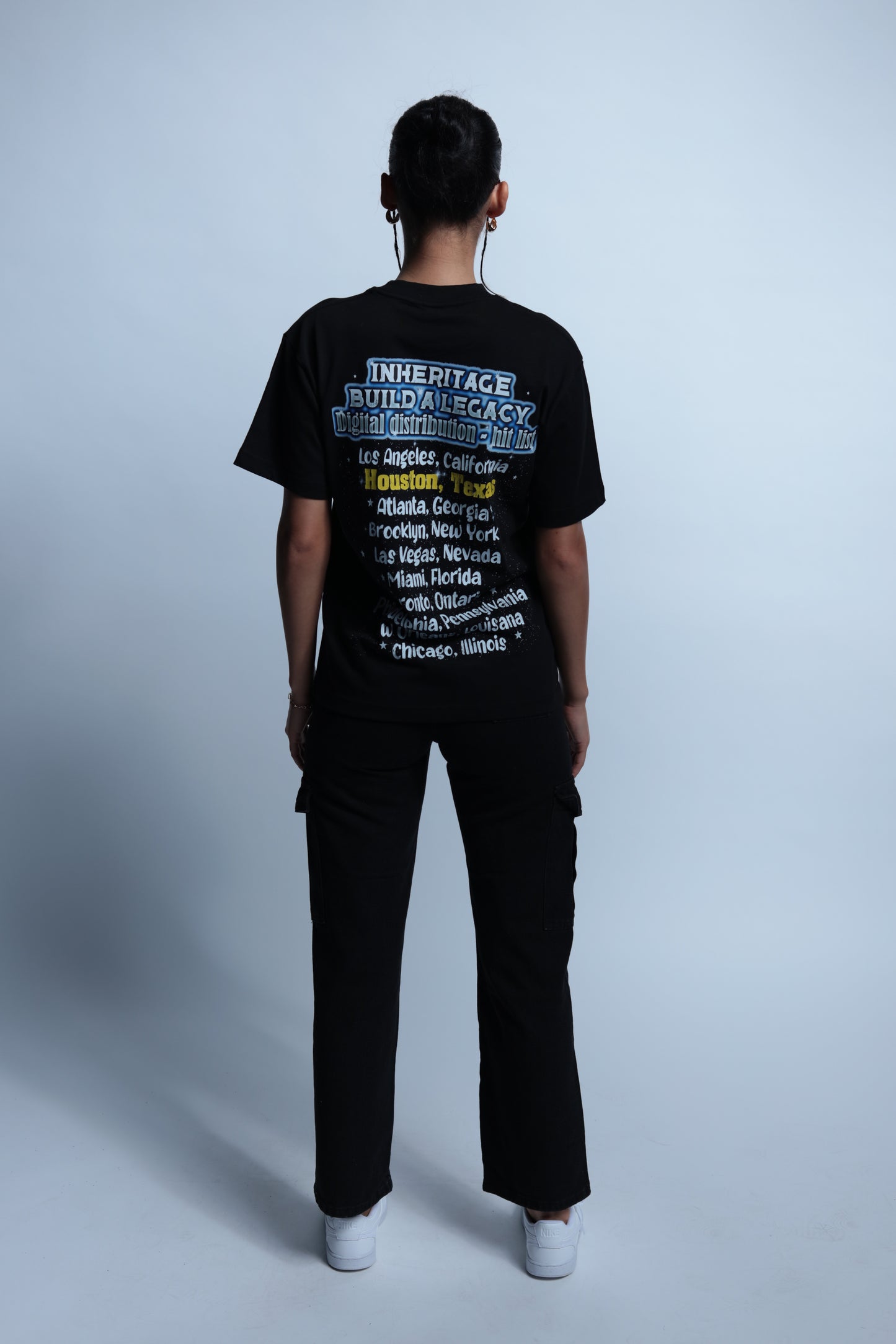 "Authentic" tour style short sleeve black tee