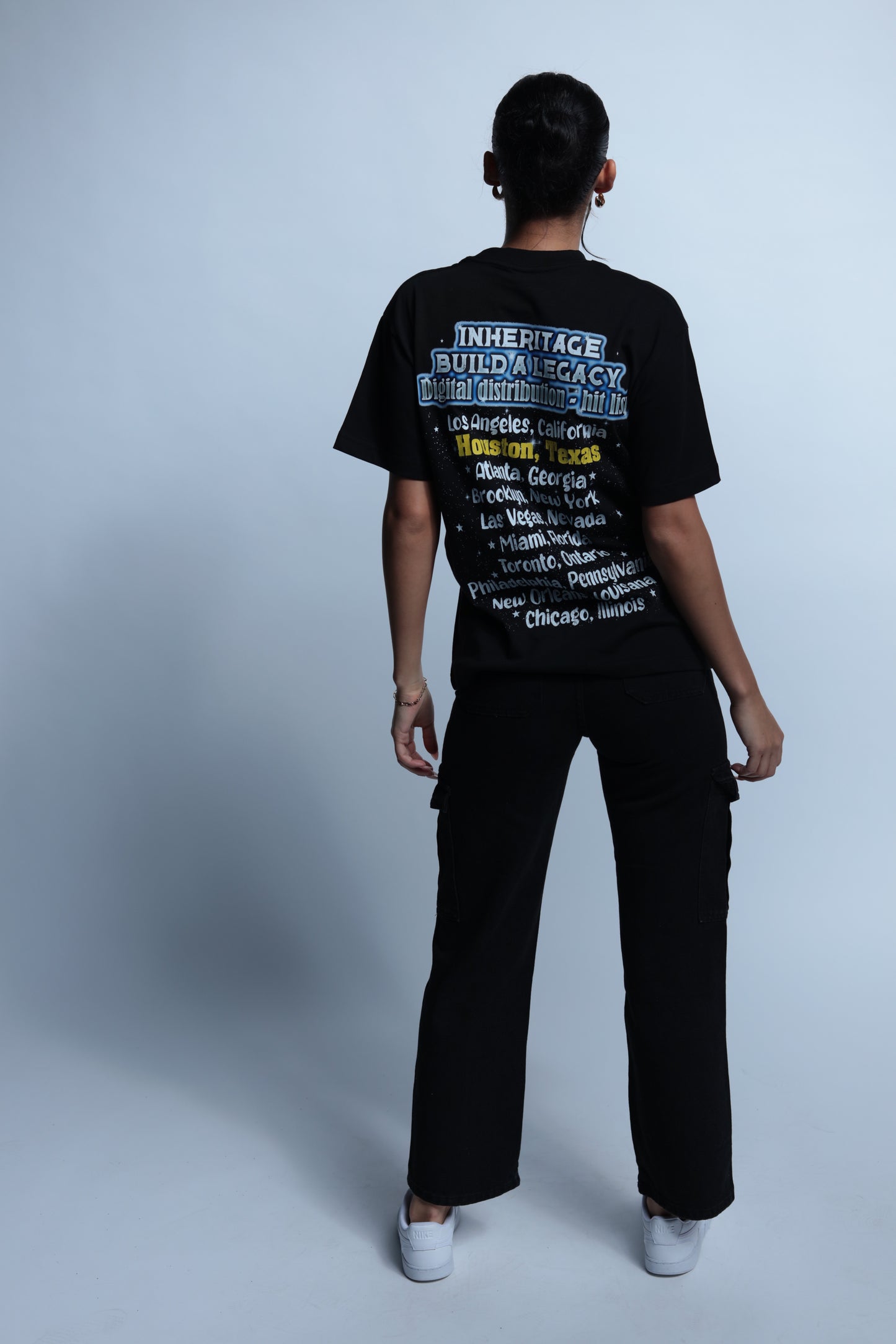 "Authentic" tour style short sleeve black tee