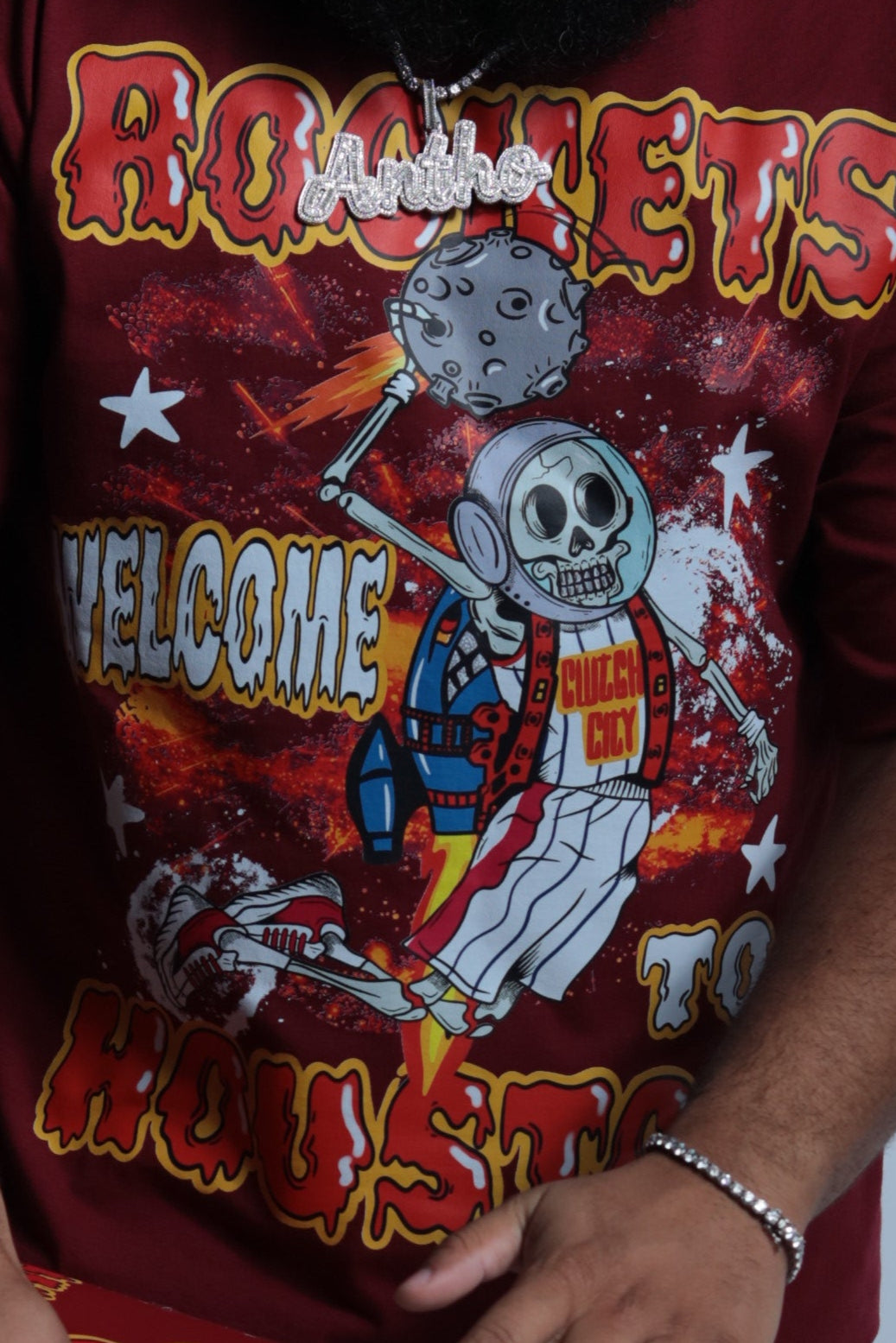 Rocket Welcome to Houston short sleeve Red
