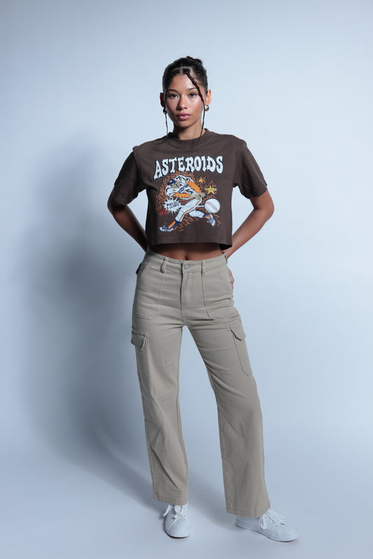 Astros style "Asteroids" crop tee