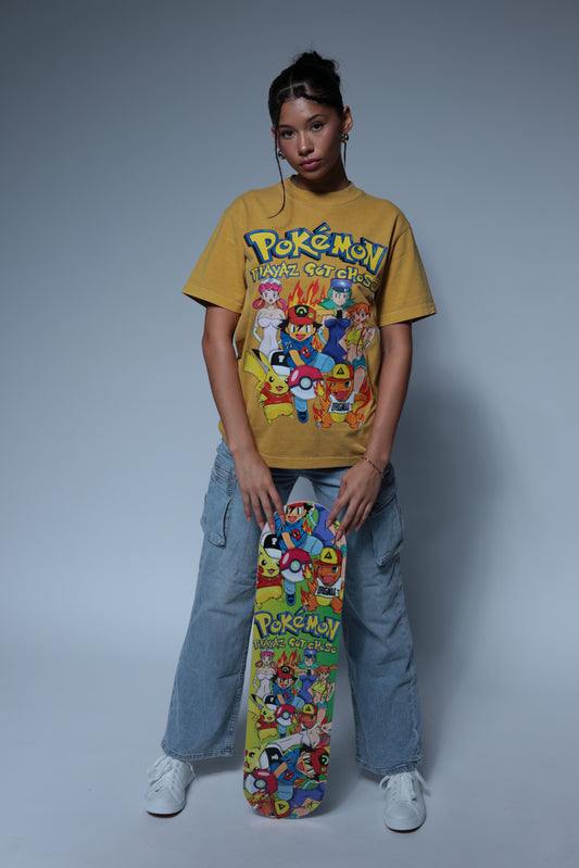 Pocket Monsters inspired design yellow shirt