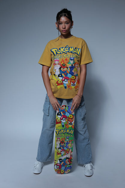 Pocket Monsters inspired design yellow shirt