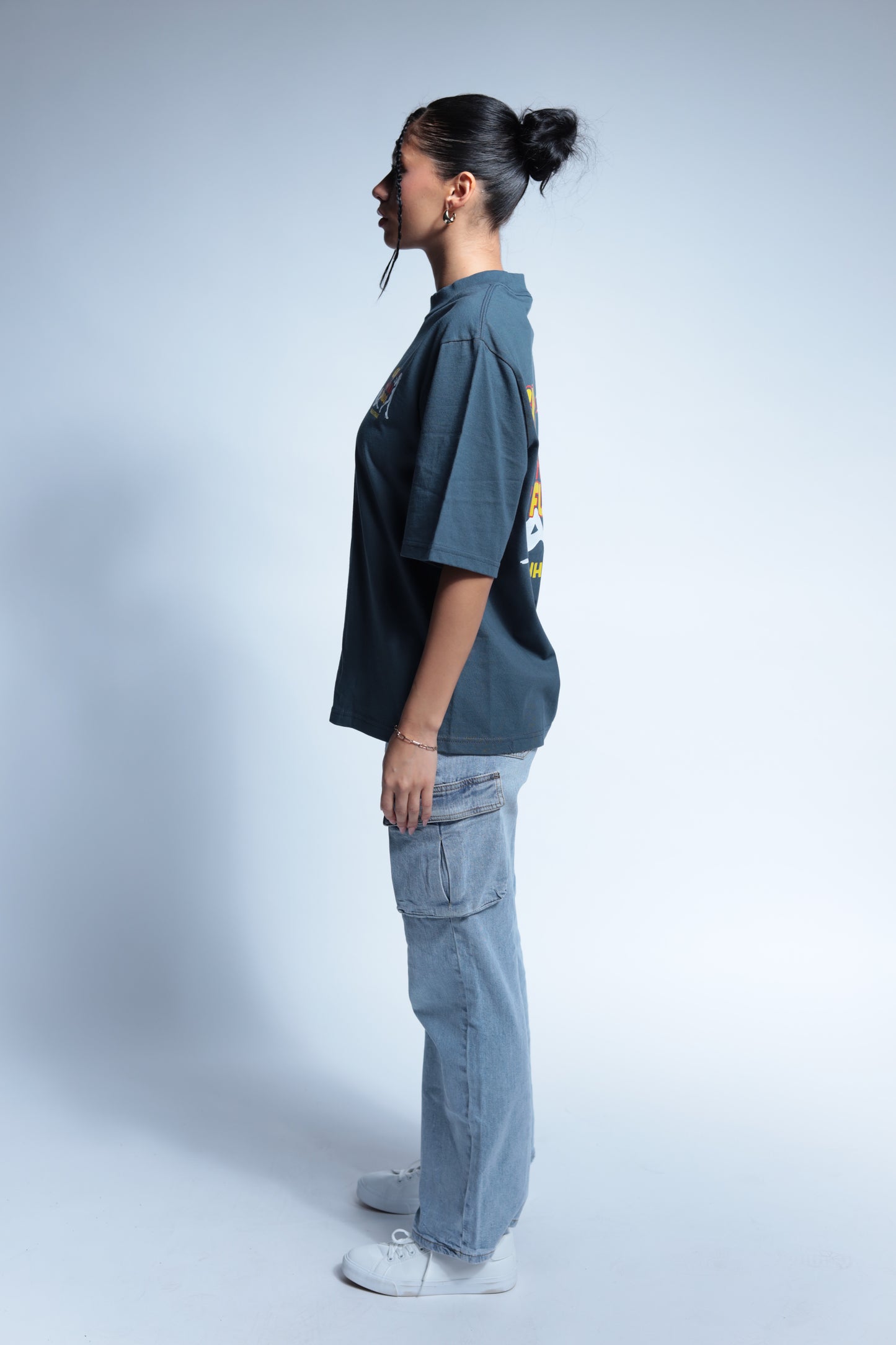"Girls Just Wanna Have Funds" Oversized blue tee