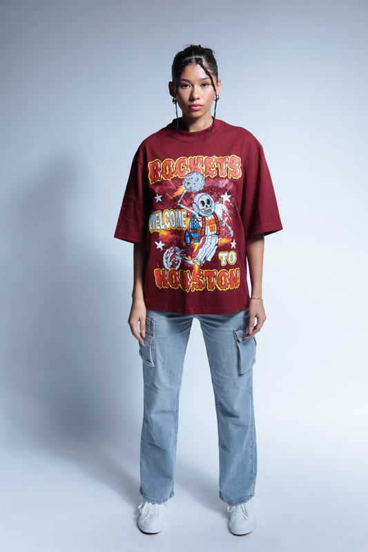 Rocket Welcome to Houston short sleeve Red