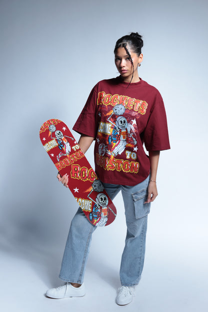 Rocket Welcome to Houston short sleeve Red