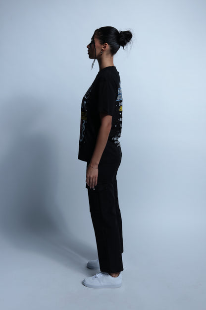 "Authentic" tour style short sleeve black tee