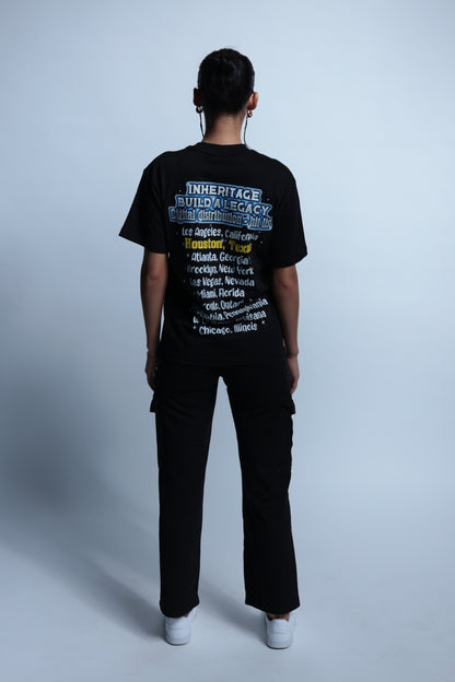 "Authentic" tour style short sleeve black tee