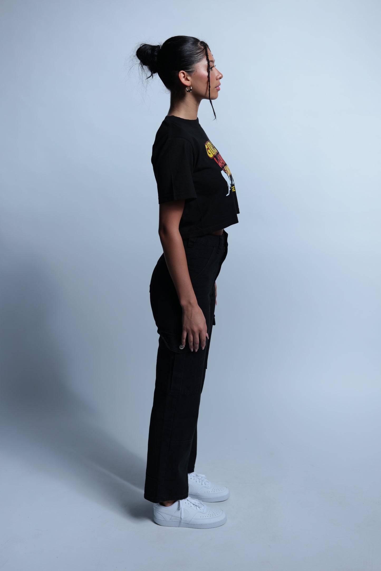 "Girls Just Wanna Have Funds" black crop top